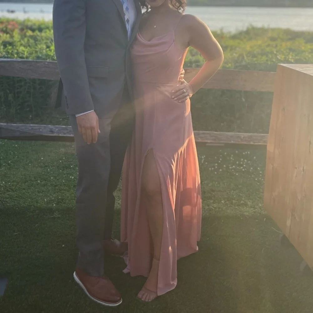 David’s Bridal long cowl neck desert coral - Picture 4 of 5